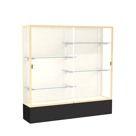 Ghent Spirit Floor Display Case 72x72x16, Plaque, Champange 376PB-GD-BK