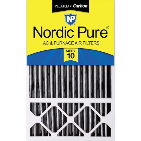 Nordic Pure 16x25x5 Plus Carbon Pleated Air Filter, High Capacity, MERV 10 16x25x5HPM10C-1