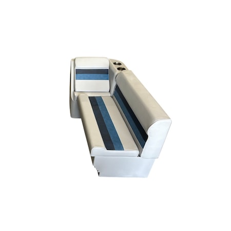 Horizon Mfg Premium 3 Piece Pontoon Furniture Set Gray/Navy/Blue Premium 023-ABDK