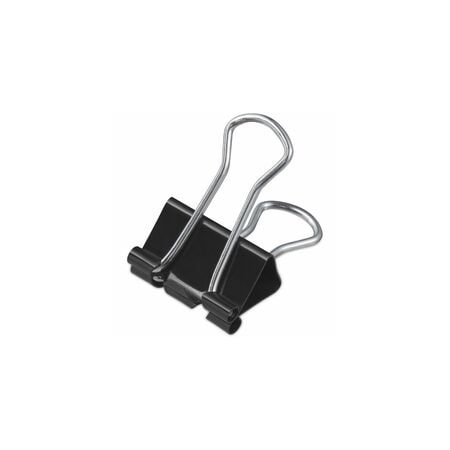Universal One Binder Clip, Black; Silver, 3/4" W, 12PK UNV10200