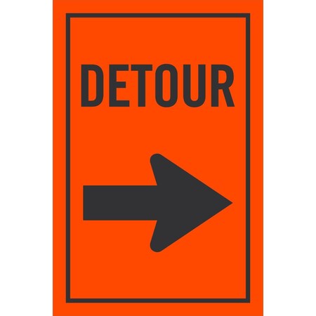 Lyle Detour (w/Right Arrow), 24x36, Engineer Grade, Orange G-14303-EG_24x36