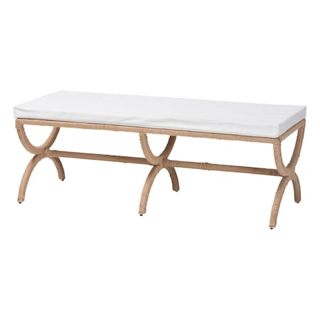 Bali & Pari Maliyah Japandi Natural Jute Accent Bench 252-13987-ZORO