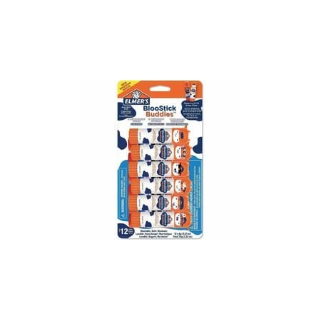 Elmers BlooStick Buddies and Disappearing Purple Glue Stick Combo Pack, 0.21 oz, Dries Clear, 12PK 2213736