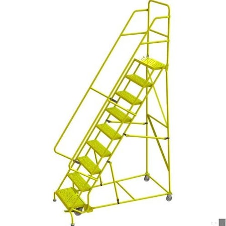 Tri-Arc Step9 Steel Rolling Ladder, W/24"Wx10"D KDSR109246-Y