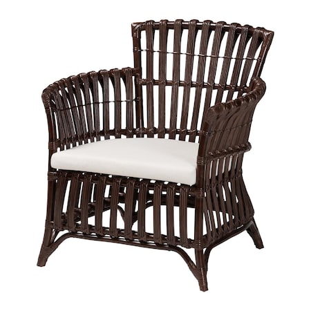 Bali & Pari Brooklyn Bohemian Very Dark Brown Rattan Arm Chair 248-13847-ZORO