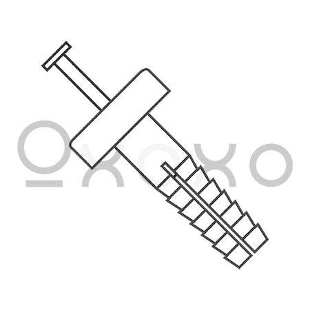 Oxoxo 1/4X1 Two Piece Nylon Anchor Rivet Round Head Nylon Pin White, 1000PK 461681