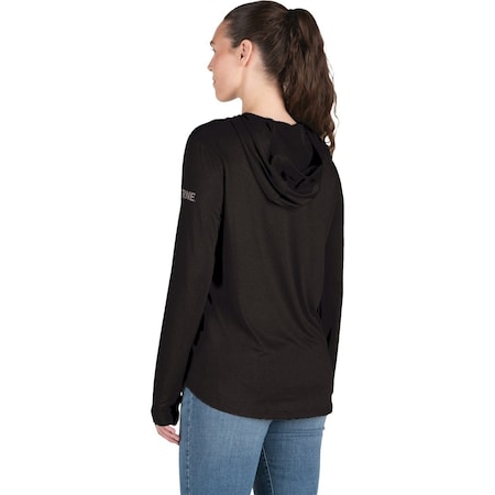 Berne Womens Medium Black Midweight UPF Quarter-Zip Shirt WSH14BKR400