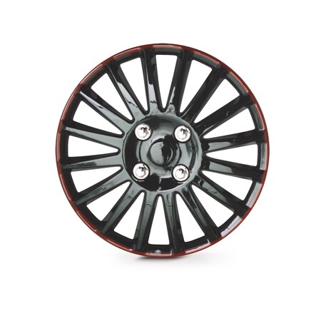 Altertrim 15 in Univ Hubcaps for steel whls, Snap-On, (Blk & Red Lacq), 4PK CHB-5019-BRB-15