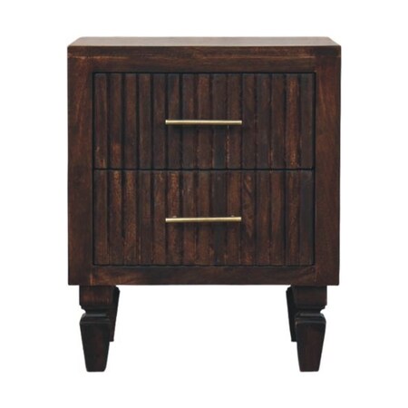 Homeroots 22" Brown Solid Wood Two Drawer Nightstand 701719