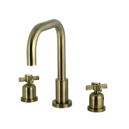 Kingston Brass Widespread Bathroom Faucet with Brass Pop-Up, Antique Brass FSC893ZXAB