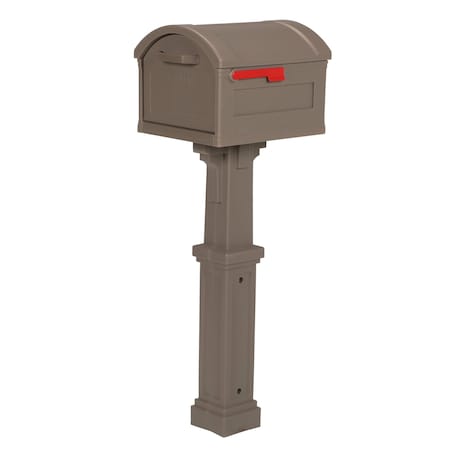 Architectural Mailboxes Grand Haven Plastic Mailbox Combo, Mocha GHC40MAM