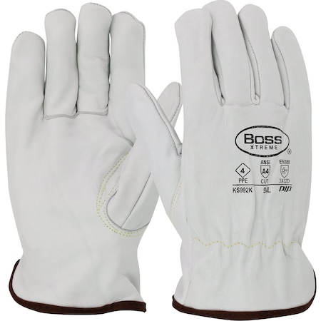Boss AR Top Grain Cowhide Leather Drivers Glove with Para-Aramid Lining, Keystone Thumb KS992K/2XL