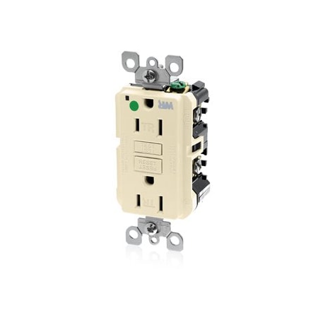 Leviton Self-Test GFCI Receptacle, Hospital Grade, 15 Amp, 125 Volt, 5-15R NEMA GFWT1-HGI