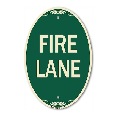 Signmission Fire Lane Supplementary, 12 Inch X 18 Inch Architectural Oval, Heavy Gauge Aluminum A-OV-G-1218-23991