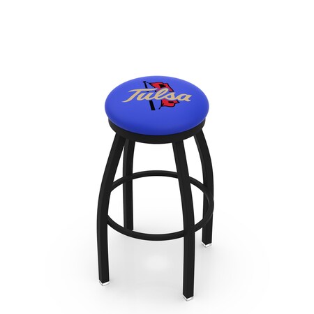 Holland Bar Stool Co 30" Blk Wrinkle Tulsa Swivel Bar Stool, Accent Ring L8B2B30TulsaU