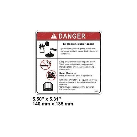 Mec REPLACEMENT DECAL, EXPLOSION/BURN HAZARD 41641