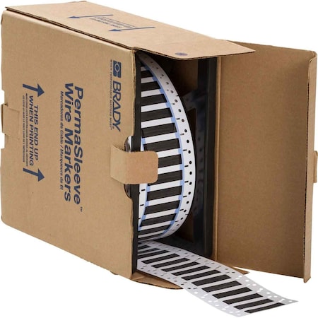 Brady PermaSleeve Heat Shrink Wire and Cable Labels 1/4 in.for 3 in. , 0.5 in. Black Double-Sided 3PS-250-2-BK-4
