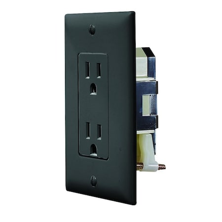 Rv Designer S817 Self Contained Dual Outlet with CoverPlate Black R6R-S817