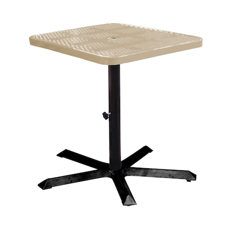 Leisure Craft 36" Square Perforated Pedestal Table, Portable, 40"H, Beige SQ36TAB40-BEIGE