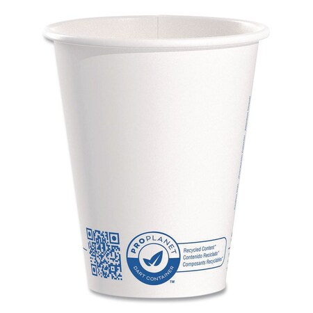 Solo Recycled Content PCF Paper Hot Cups, ProPlanet Seal, 8 oz, White/Blue, 1000PK 378RC-PLANET