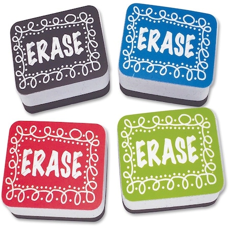 Ashley Productions Non-Magnetic Mini Whiteboard Erasers, Chalk Loop, 10 Per Pack, PK3 78002