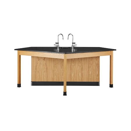 Diversified Spaces Workstation, Oak, Wood Frame, 96 in W, Red 2946K