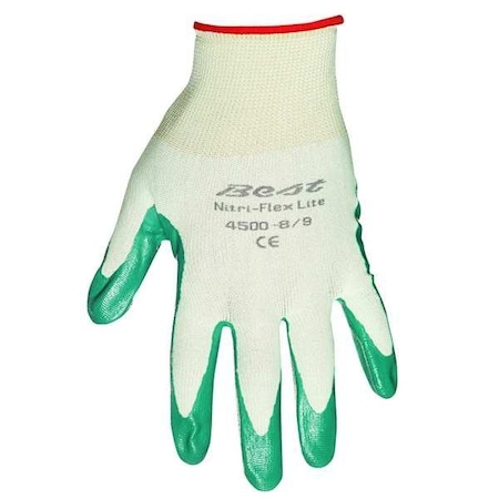 Showa Coated Gloves, Not Rated Abrasion Level, Light Green/Green, 1 PR 4500-10