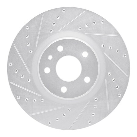 Dynamic Friction Co DFC Brake Rotor - Drilled and Slotted - Silver 631-54073L