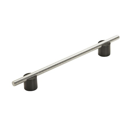 Amerock Transcendent 7-9/16 in 192 mm Center-to-Center Matte Black/Polished Nickel Cabinet Pull BP7414192MBPN