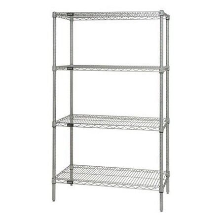 Betterbeds Wire Shelving 4-Shelf Starter Units - Stainless Steel, 21 x 42 x 74 in. - Stainless Steel BE1136866