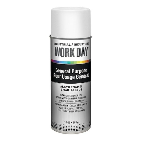 Krylon Industrial Spray Paint, White, Flat, Solvent, 10 oz A04422007