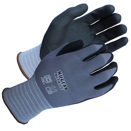 Safety Zone Micro-Foam Nitrile Coated Gloves 15G - Gray/Black, XS - 12 Pairs GCN15GXS
