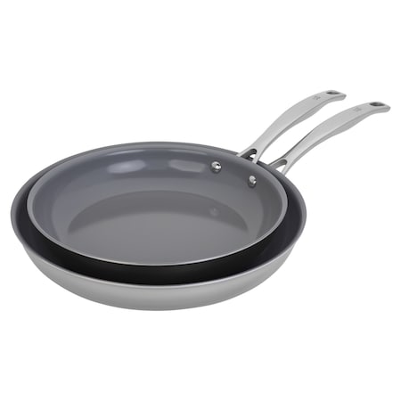 Henckels Clad H3 2-pc Stainless Steel Ceramic Nonstick 10-in & 12-in Fry Pan Set 1023640