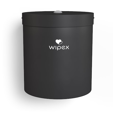 Wipex Stainless Steel Black Wall Dispenser with Brackets, Fits Most Refill Rolls, Matte Brushed Metal WX72244BWD