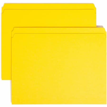 Smead Pressboard Folder, Straight Cut, Yellow, PK100 12910