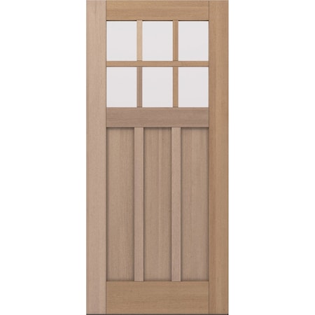 Doornmore CRF-P3G6, 37.75" x 82" ( 36" Door) Left Hand, Mahogany SDL 6 Lite Exterior Door CRF-P3G6-SW-3680_1_LI