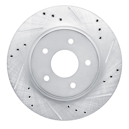 Dynamic Friction Co DFC Brake Rotor - Drilled and Slotted - Silver 631-67111R
