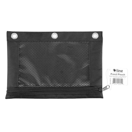 C-Line Products Pencil Pouch for 3-Ring Binders, Black 05701