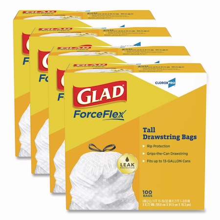 Glad 13 gal Trash Bags, 24 in x 27.38 in, .95 Mil, Gray CLO 78526