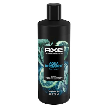 Axe Fine Fragrance Collection Aqua Bergamot Premium Body Wash for Men, 18 Ounce, 4PK 69992452