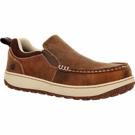 Rocky Dry-Strike SRX, Men's 3 in Composite Toe Slip-On Work Shoe, Brown, 9.5, M, RKK0464 RKK0464