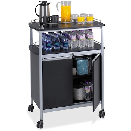 Safco Mobile Beverage Cart, 33-1/2w x 21-3/4d x 43h, Black 8964BL