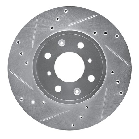 Dynamic Friction Co DFC Brake Rotor - Drilled and Slotted - Silver 631-59038L
