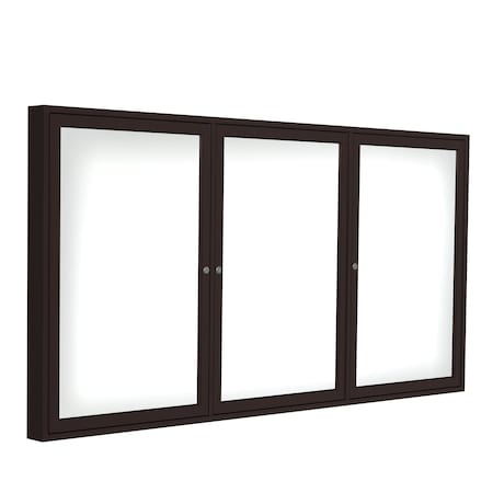 Ghent 3 Door Enclosed Porcelain Whiteboard, Magnetic, Bronze Frame, 4'H x 8'W PB34896M-M1