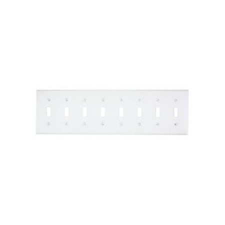 Leviton Switch Wallplate, Standard Size, Gang 8, White S602-W
