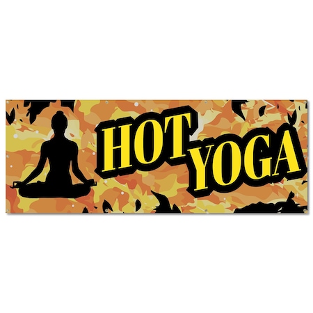Signmission Hot Yoga, 36 Inch, Banner B-96-30394