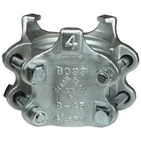 Dixon Boss 6-Bolt Clamp, 4-16/64 to 4-52/64 in Nominal, Iron Band, Domestic BS39