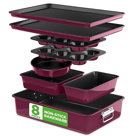 Nutrichef 8-Piece Nonstick Stackable Bakeware Set NCBKSTK5