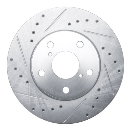 Dynamic Friction Co DFC Brake Rotor - Drilled and Slotted - Silver 631-76057L