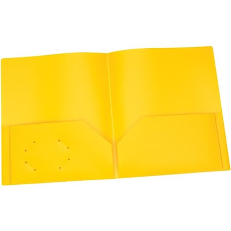 Oxford Poly Two Pocket Portfolio, Yellow, 25PK 76020